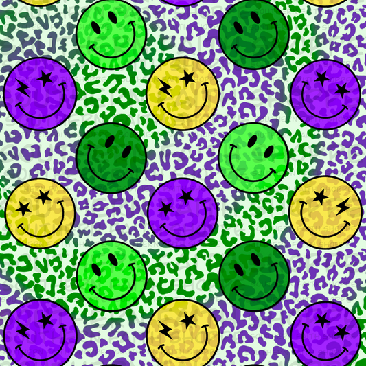 Mardi Gras smiley faces (Tea Cup Sized)