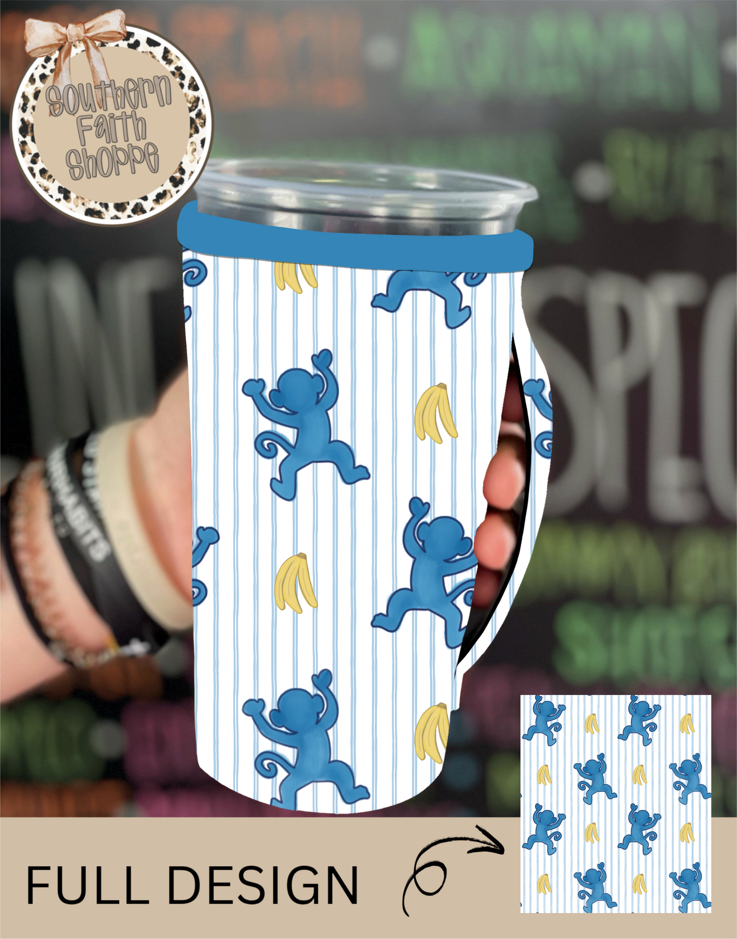 BLUE MONKEYS| TEA SIZED 32oz