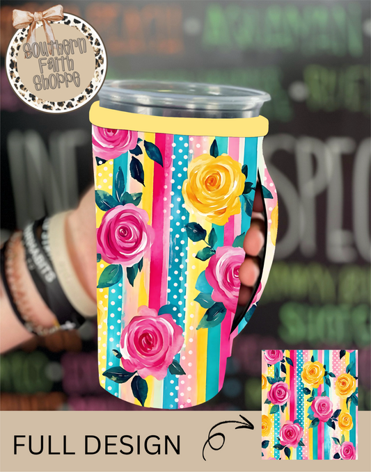 YELLOW & PINK ROSES | TEA SIZED 32oz