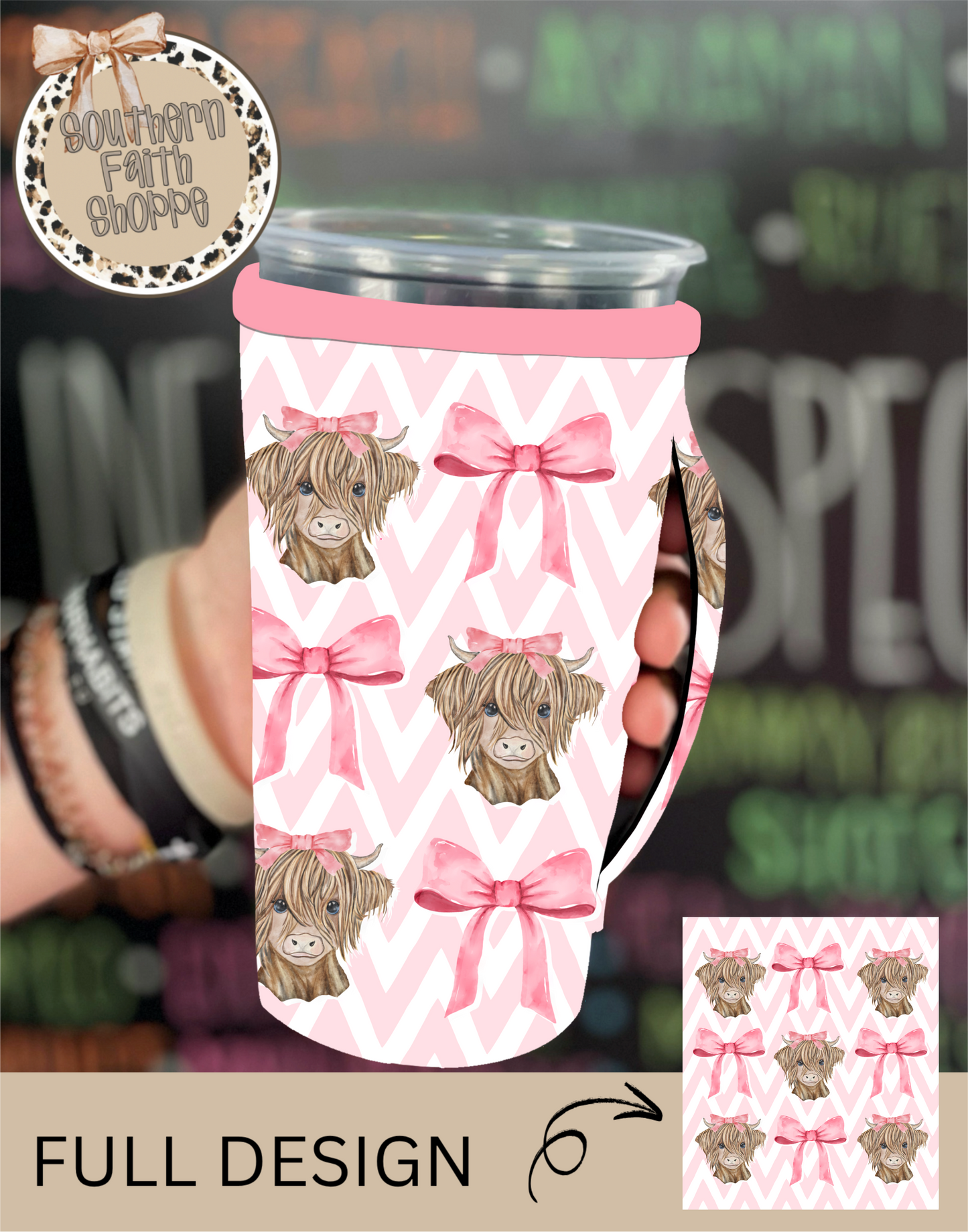HIGHLAND COWS WITH BOWS | TEA SIZED 32oz