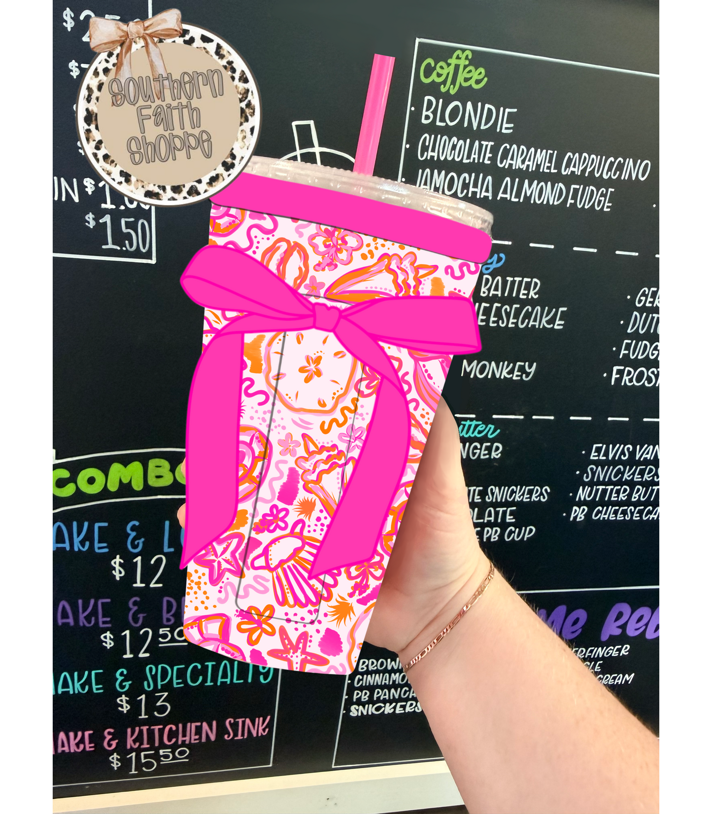 SUMMER SEA SHELLS | RIBBON TEA KOOZIE
