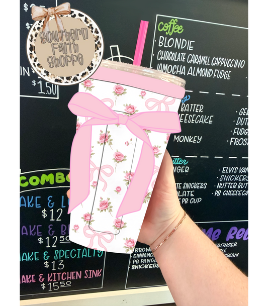 DITSY ROSES | RIBBON TEA KOOZIE