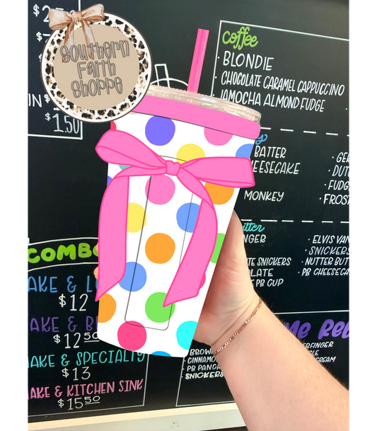 SUMMER POLKA DOTS | RIBBON TEA KOOZIE
