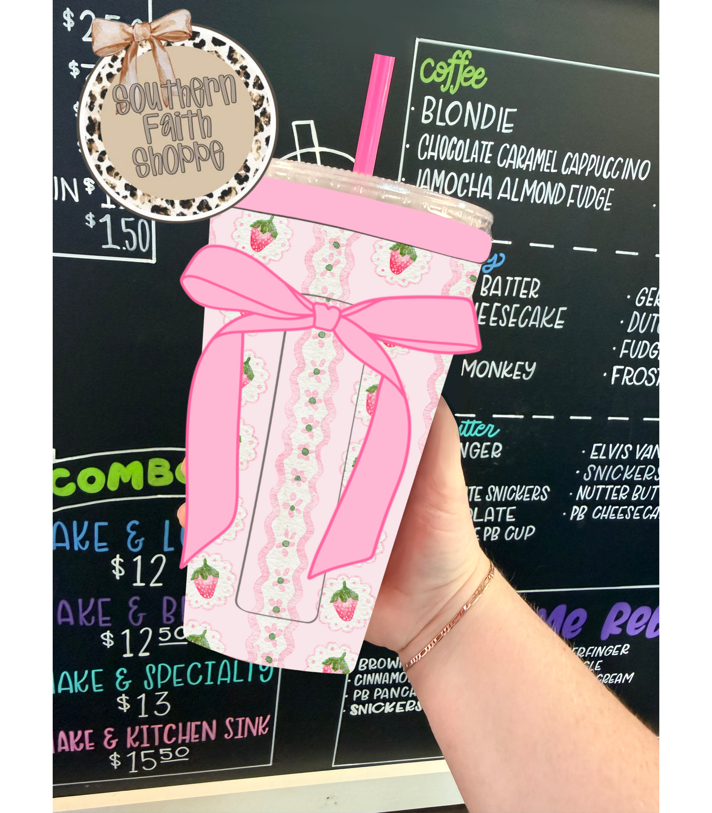 STRAWBERRY RIBBONS | RIBBON TEA KOOZIE