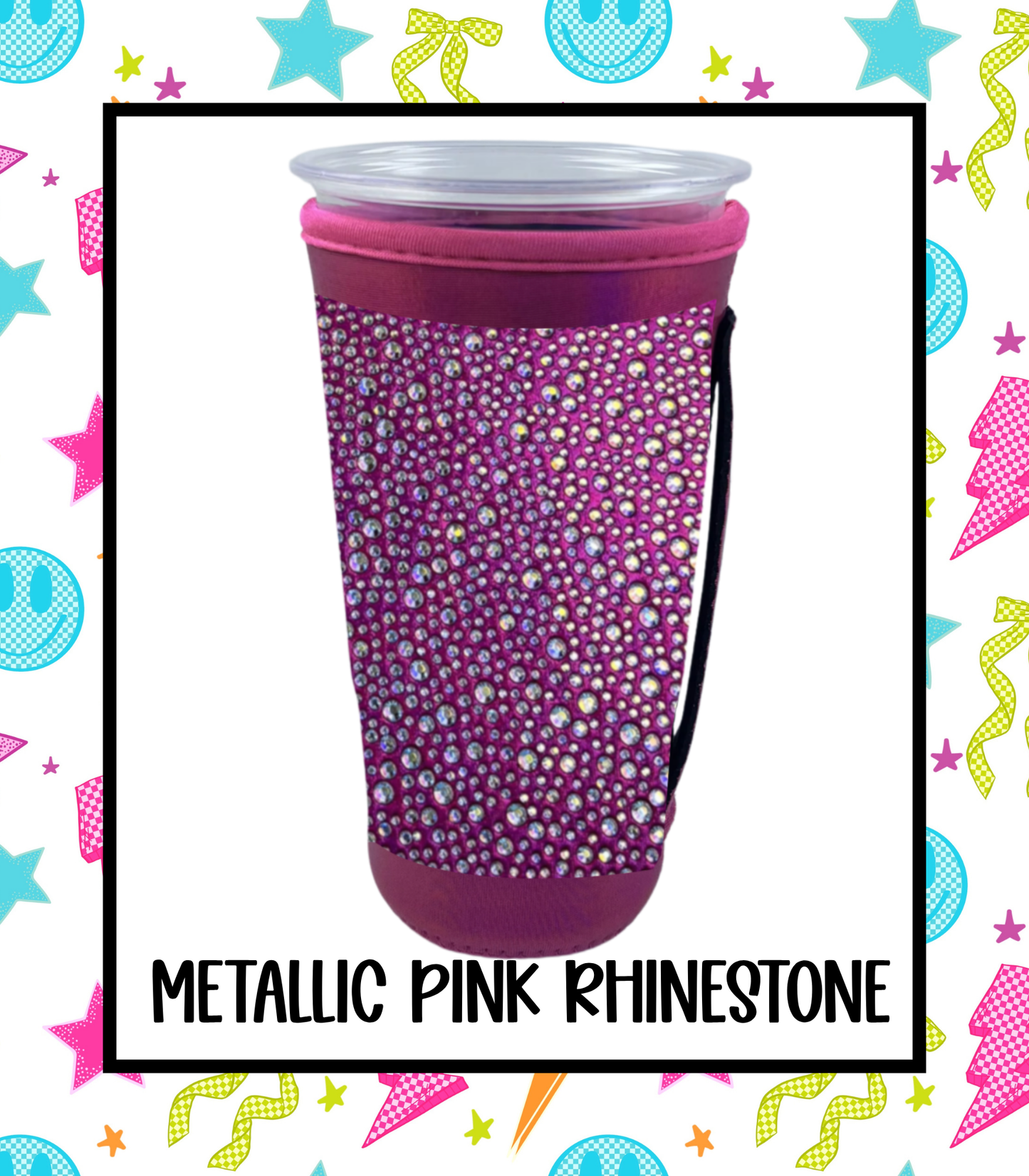 METALLIC PINK | RHINESTONE TEA KOOZIE