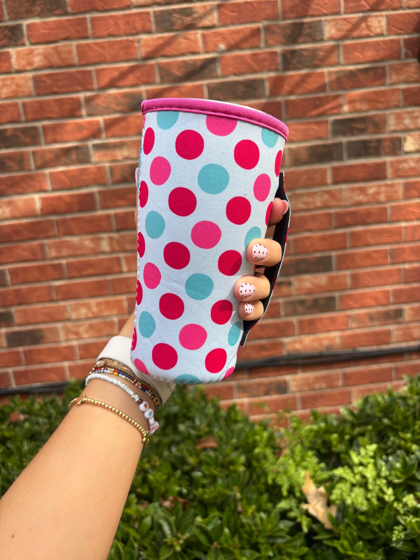 PINK AND BLUE POLKA DOTS | 32oz KOOZIE