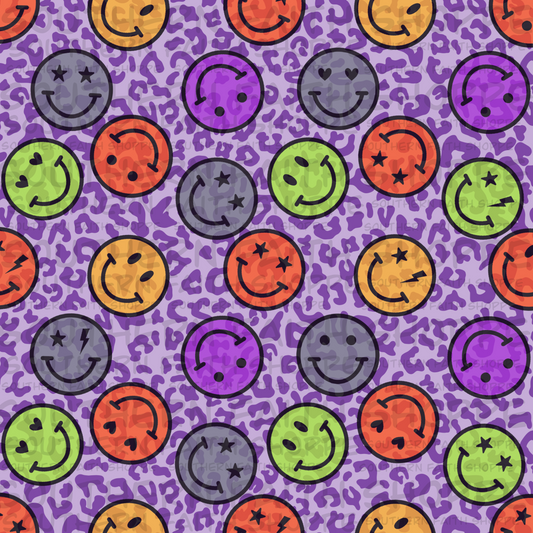 Purple leopard smileys  (Shake Cup Sized)