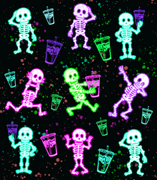 Neon skeletons (Tea Cup Sized)