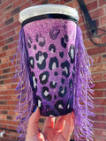 Purple glitter leopard WITH Fringe (Tea Cup Sized)