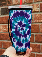 Teal and purple tie dye (Tea Cup Sized)