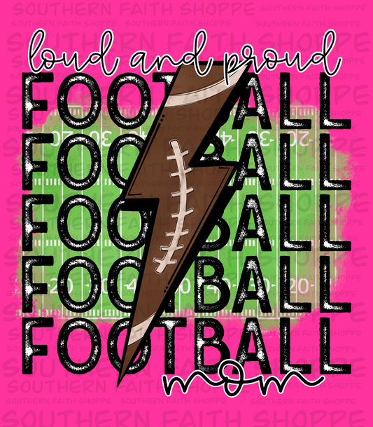 Loud and proud football mom  (Tea Cup Sized)