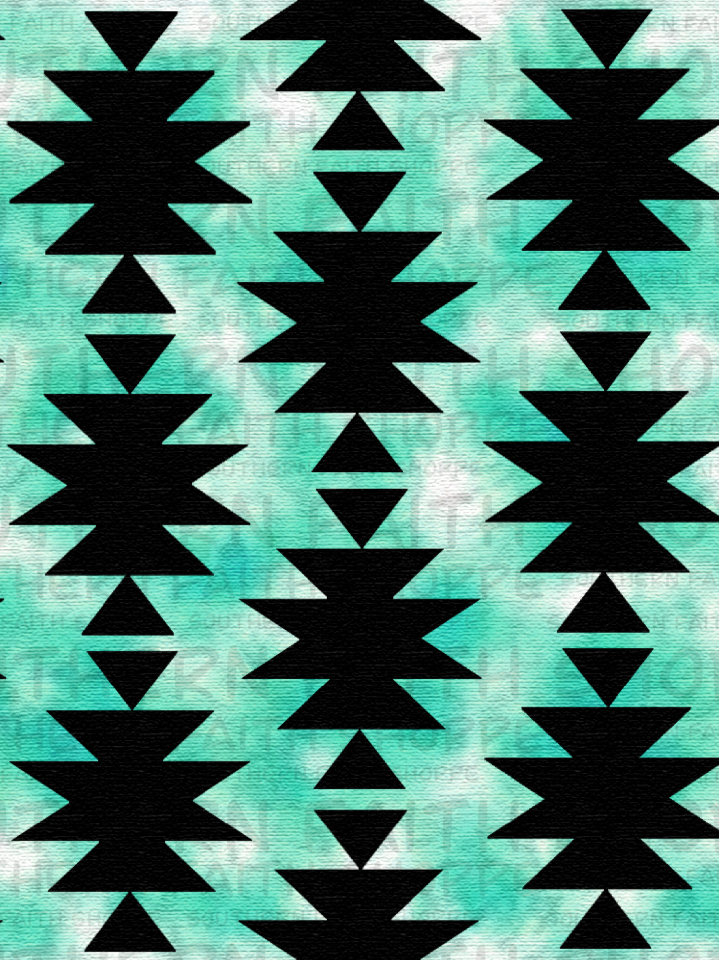 Turquoise Tie Dye Aztec (Tea Cup Sized)