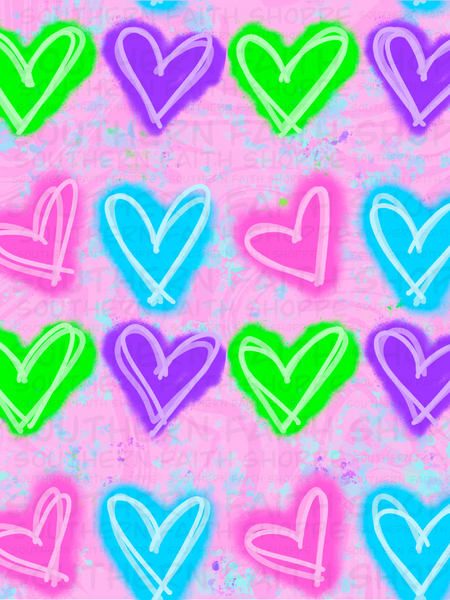 Neon hearts  (Tea Cup Sized)