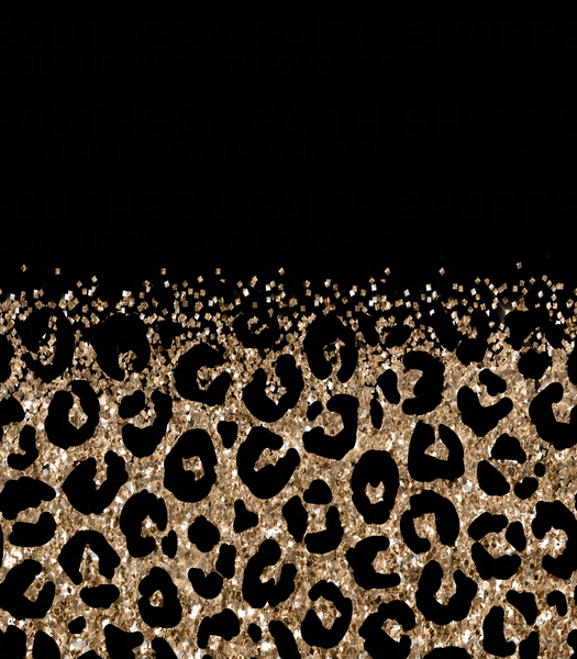 Glitter Leopard Black (Tea Cup Sized)