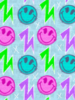 Smileys with lightning bolts (Tea Cup Sized)