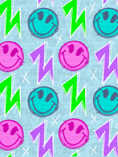 Smileys with lightning bolts (Tea Cup Sized)